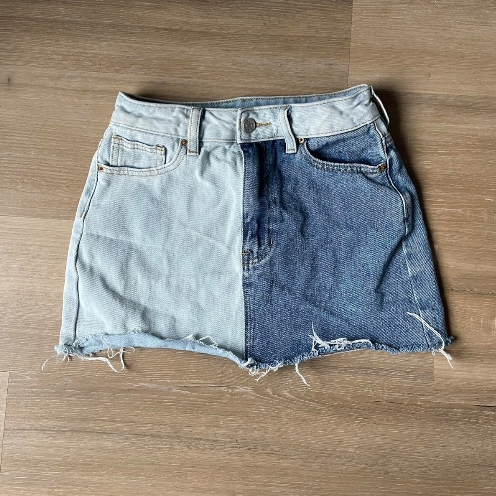 PacSun Contrast Denim Mini Skirt